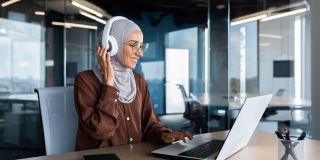 A woman working in the office